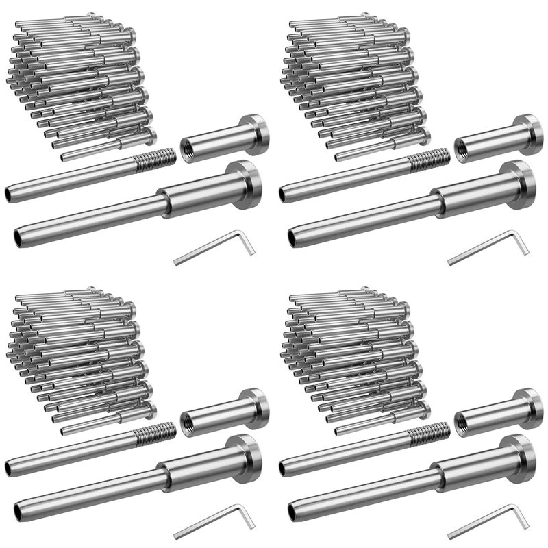 Invisible Cable Railing Kit -80Pcs 1/8In T316 Stainless Steel Invisible Receiver Swage Stud End For 2In X 2In Metal Post-N25R