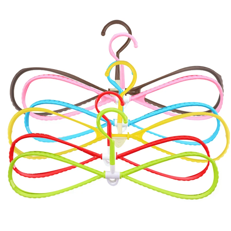 [Value Pack]6Pcs/Set 8-Shaped Plastic Non-Slip Hanger Space Saving Clothes Drying Rack Hanger Coat Hangers