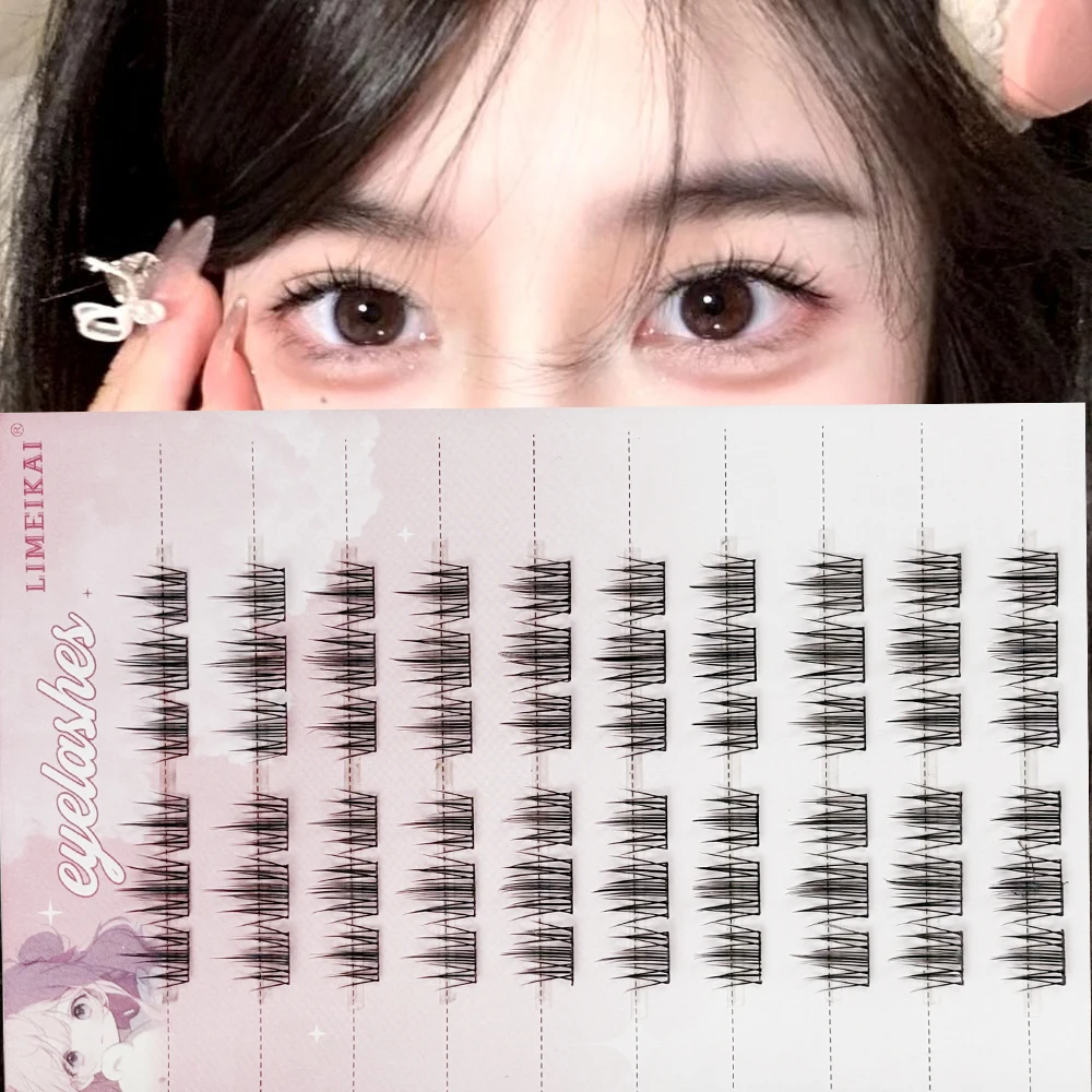 자연스럽고 접착제가 없는 인조 속눈썹 60개 클러스터, 신선하고 자연스럽고 사실적인 속눈썹 스타일로 메이크업에 적합합니다.