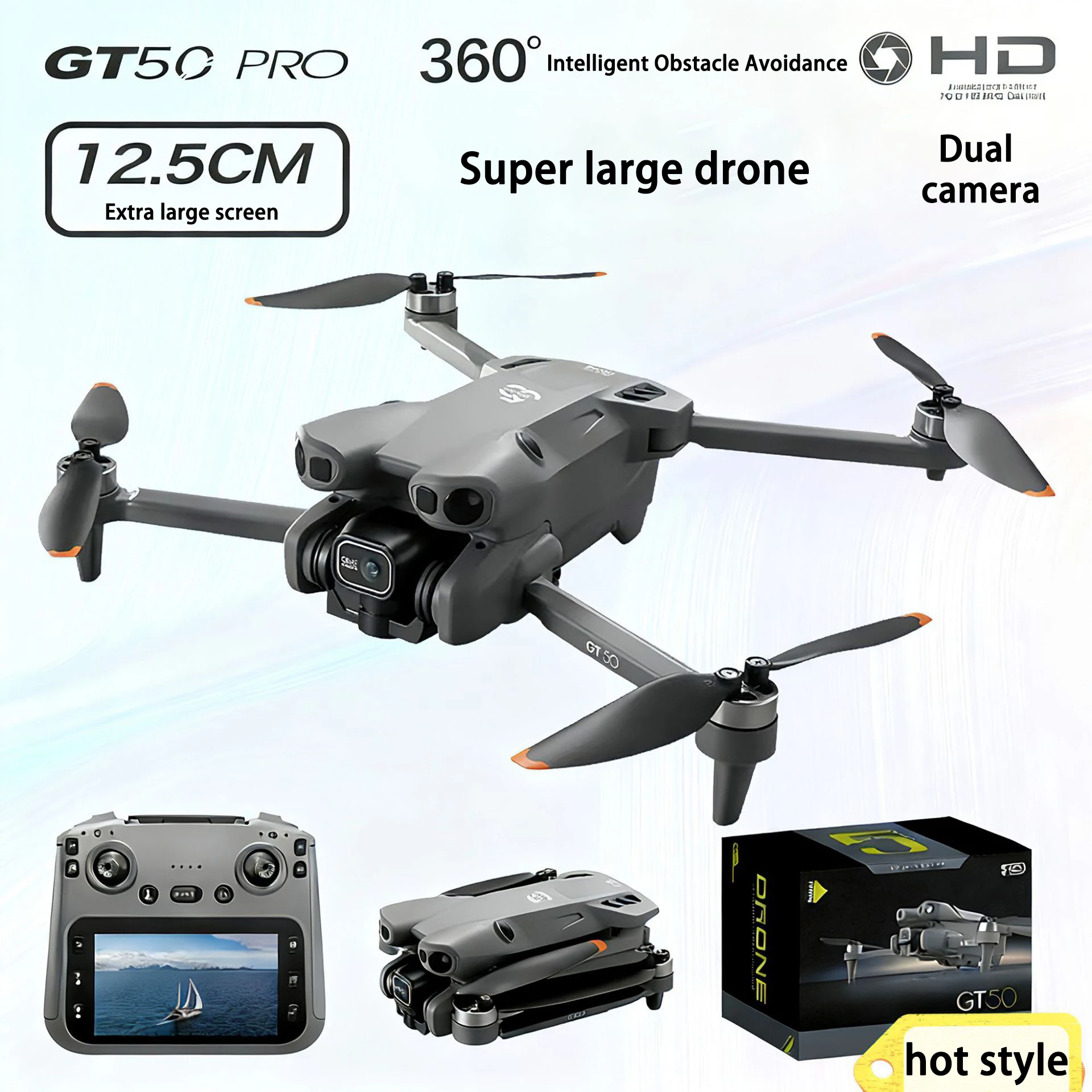 

Новый дрон GT50 8K HD 5G WIFI GPS Экран RC Двойная камера ntelligent Уникнення препятствий Бесщеточные силовые игрушки Дрон Детский подарок