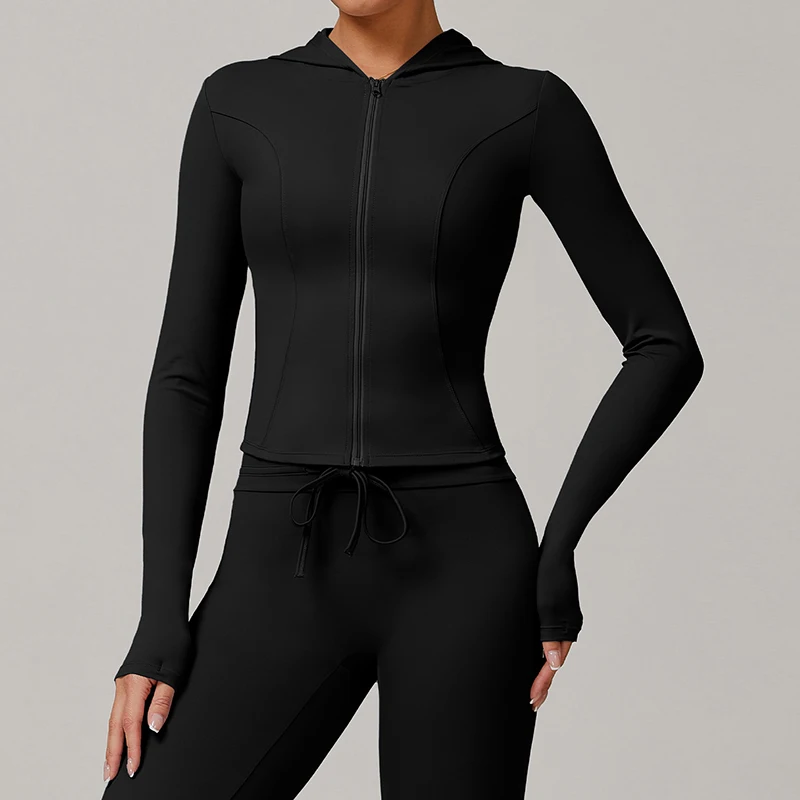 

Женская спортивная куртка на молнии, рубашки с длинными рукавами для йоги, летняя солнцезащитная одежда, топы для фитнеса, бега, спортзала, устойчивое к ультрафиолетовому излучению пальто