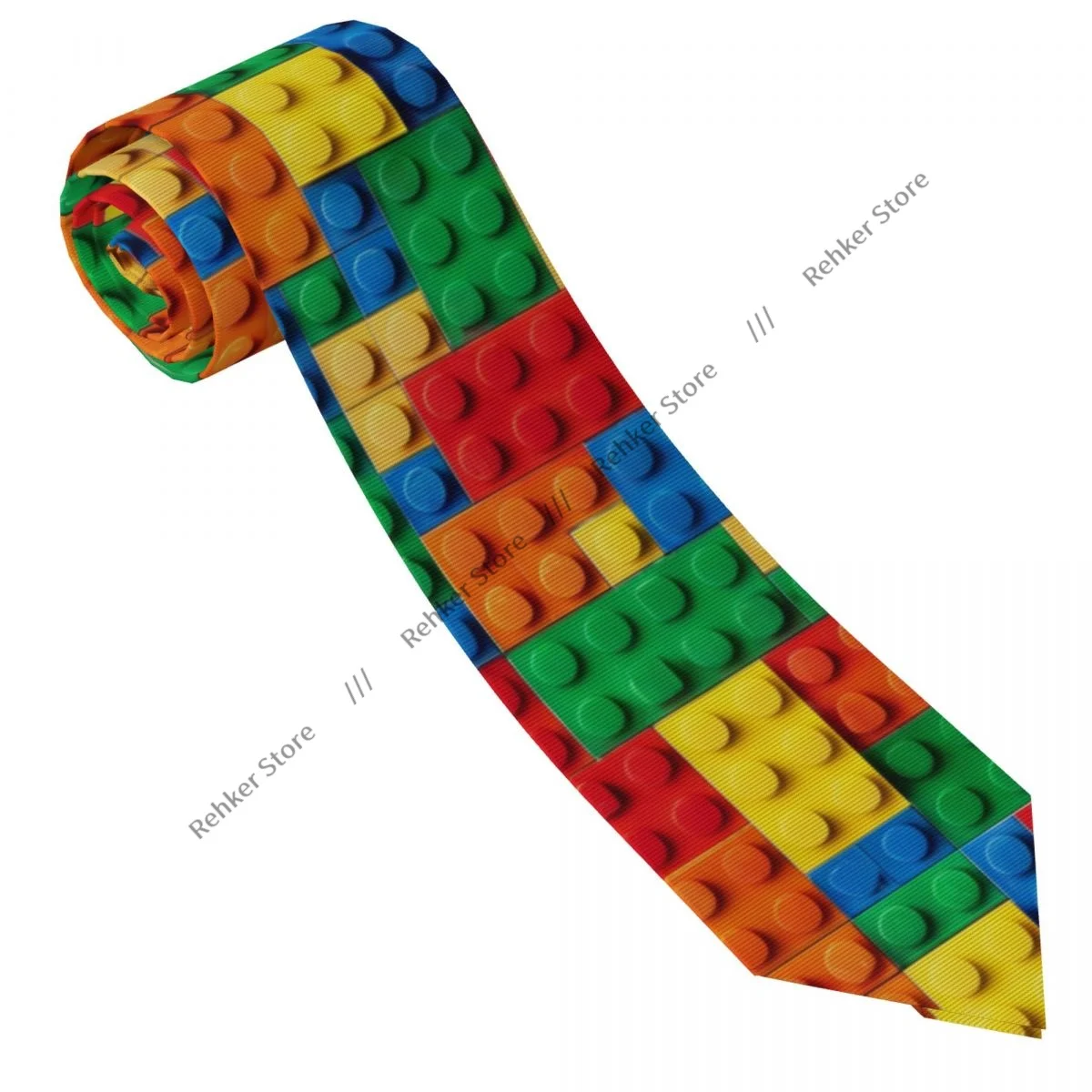 Classic Tie Men Neckties for Wedding Party Business Adult Neck Tie Casual Colorful Building Blocks Bricks Tie