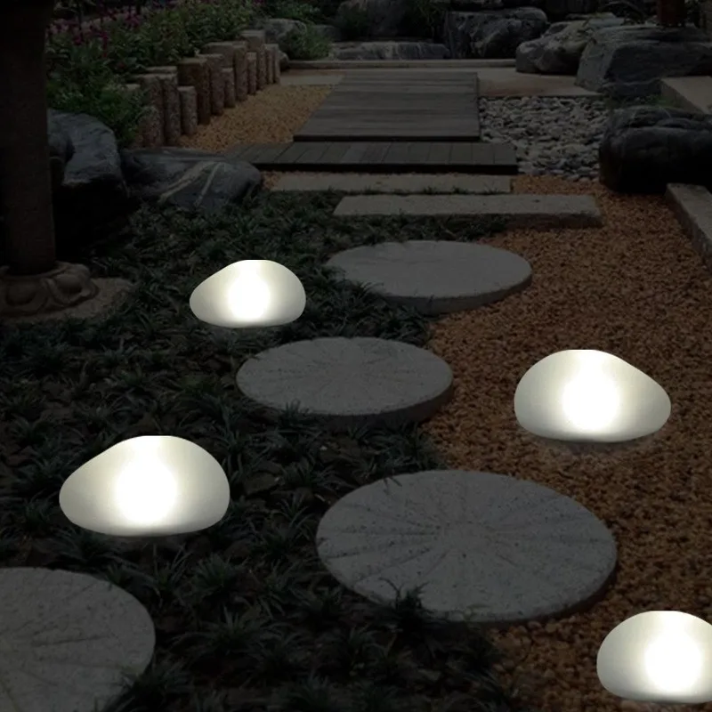 Solar Powered Imitation Stone LED Buried Light Waterproof Outdoor Garden Lawn Courtyard Ambient Lamp