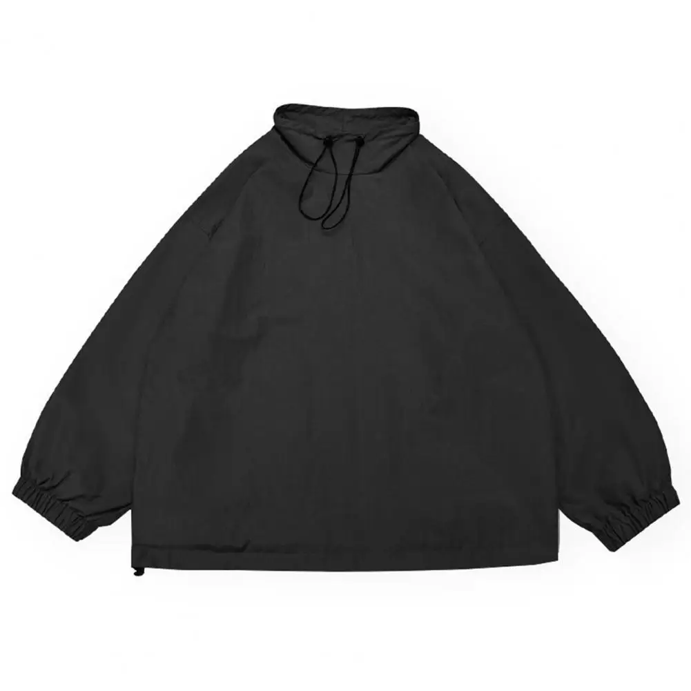 Cappotto Cargo giacca da uomo stile giapponese tinta unita mezzo dolcevita Streetwear autunno lavato polsino elastico giacca a vento per l'uso quotidiano