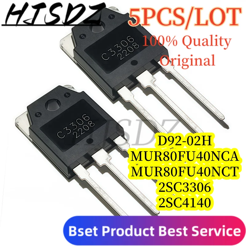 【5-15/PCS/LOT 】MUR80FU40NCA MUR80FU40NCT 2SC3306 D92-02H C2SC4140 TO-3P High- Transistor High-voltage Switch Tube