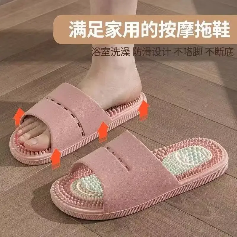 

Women's summer new massage slippers home foot acupoints bath anti slip finger pressure board cool slippers for women