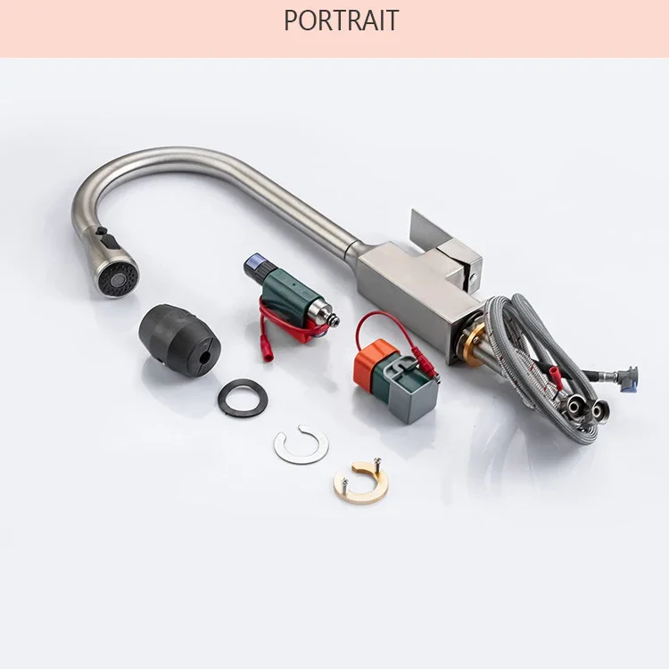 Stainless Steel  Touch Kitchen Faucet with Pull Down Sprayer  Hot Cold Kitchen Sink Mixer  Smart  Sensor Pull Out Kitchen Tap