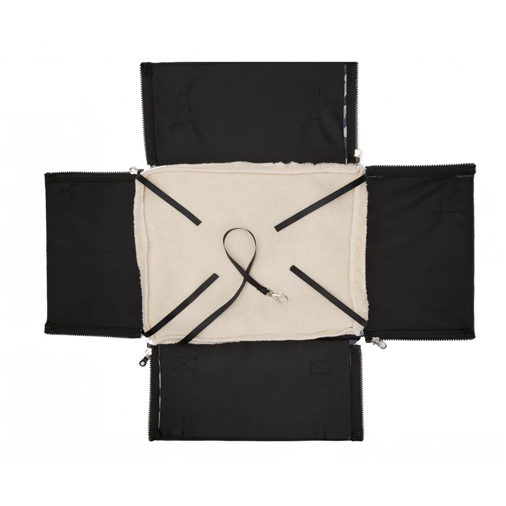 

Folding Waterproof Car Pet Bed For Dog Cat 34X29X18Cm Black Adjustable Straps Foldable Design Wool Sponge Oxford Cloth Washable