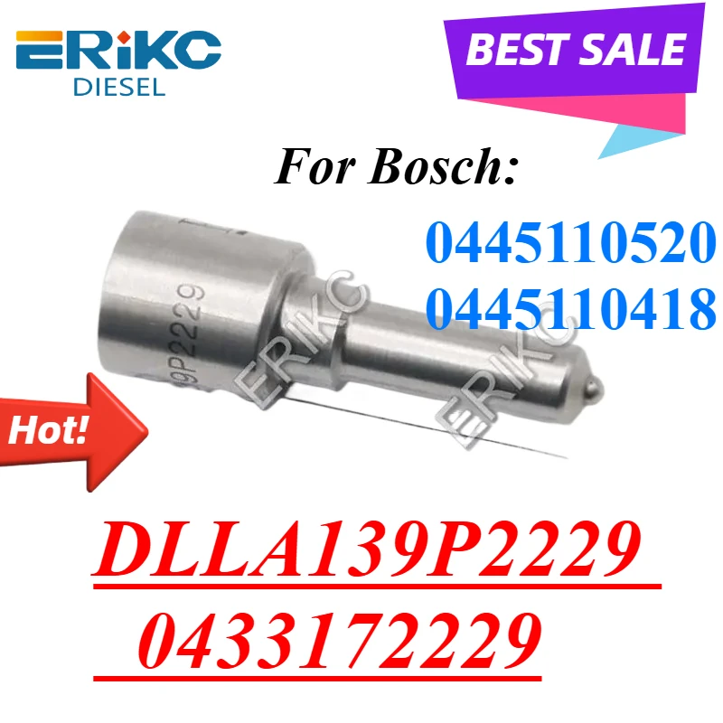 DLLA139P2229 Дизельный распылитель 0433172229 Наконечник форсунки DLLA 139P 2229 Для 0445110520 0445110418