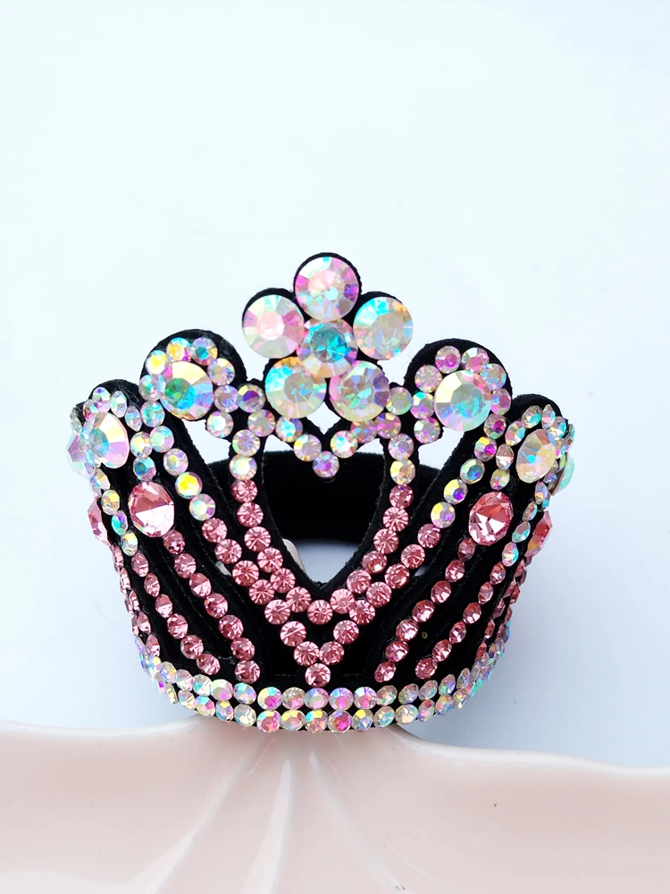 

Artistic Gymnastics Dance Hair Ties Water Diamond Crown Hair Accories Bun Hair Ba Korean Sle Faionable Hair Ba