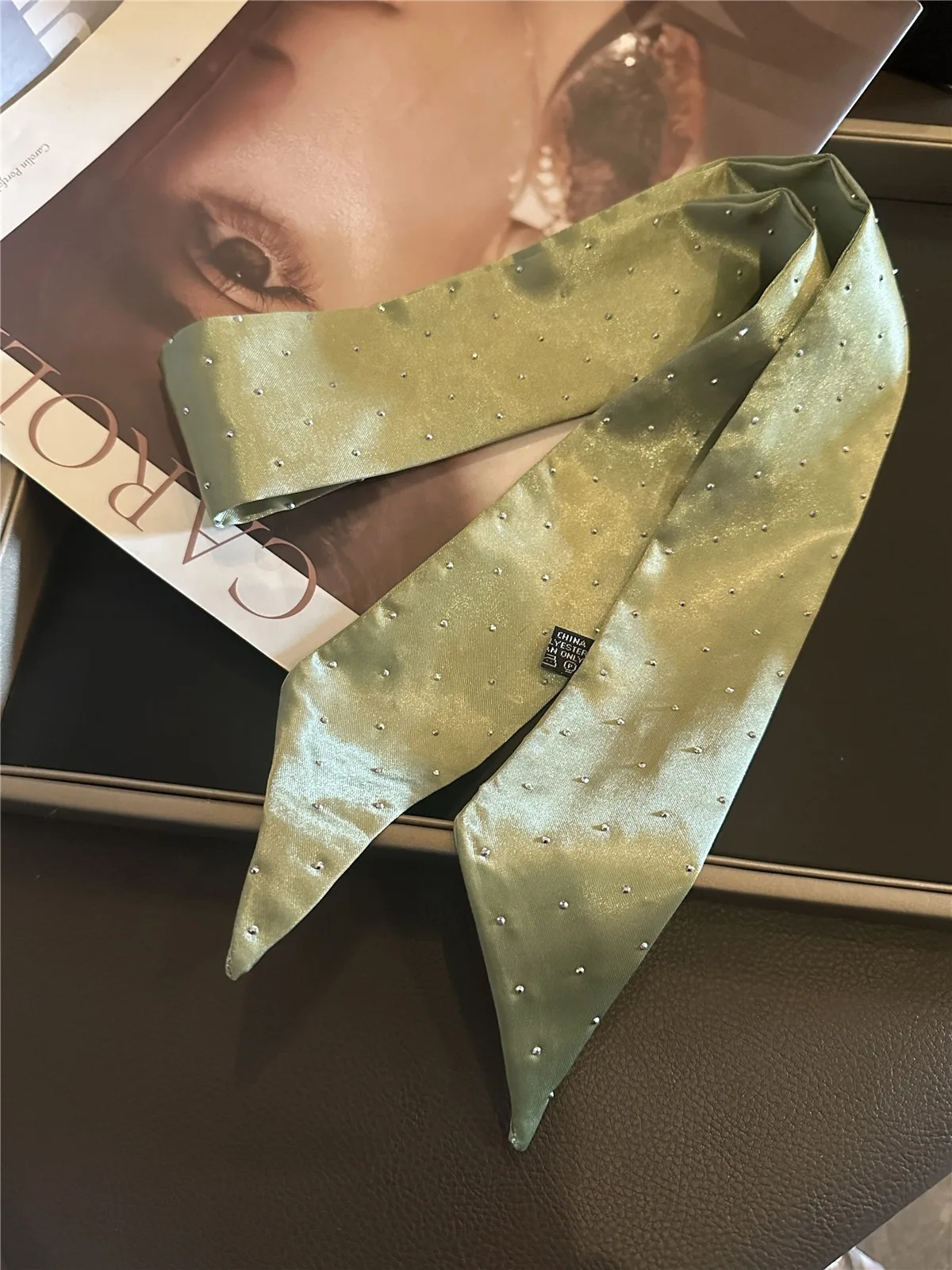 

Роскошный шелковый шарф с лентой, повязка на голову, элегантный французский длинный полосатый галстук для волос, лента премиум-класса, повязка на голову, шарф