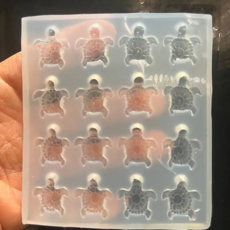 652F Flexible Epoxy Resin Mold Turtles Accessories Molds Jewelry Mould Ornament Flexible Silicone Molds for Art Classes
