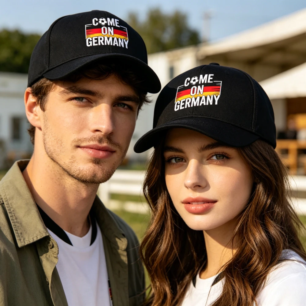 Unisex Come on Germany Cap Germany Football Fan Baseball Hat for Men Women Patriotic Baseball Hat Gender-Neutral Sports Sun Cap