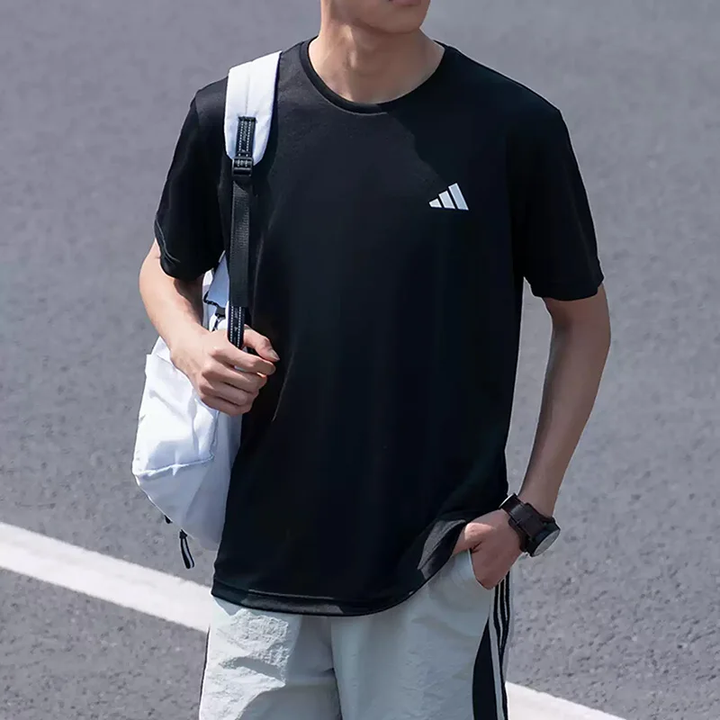 

Adidas Round-neck Short-Sleeved Men's Summer New Fast-Drying Sports Clothing Running and Fitness T-Shirt HR8727