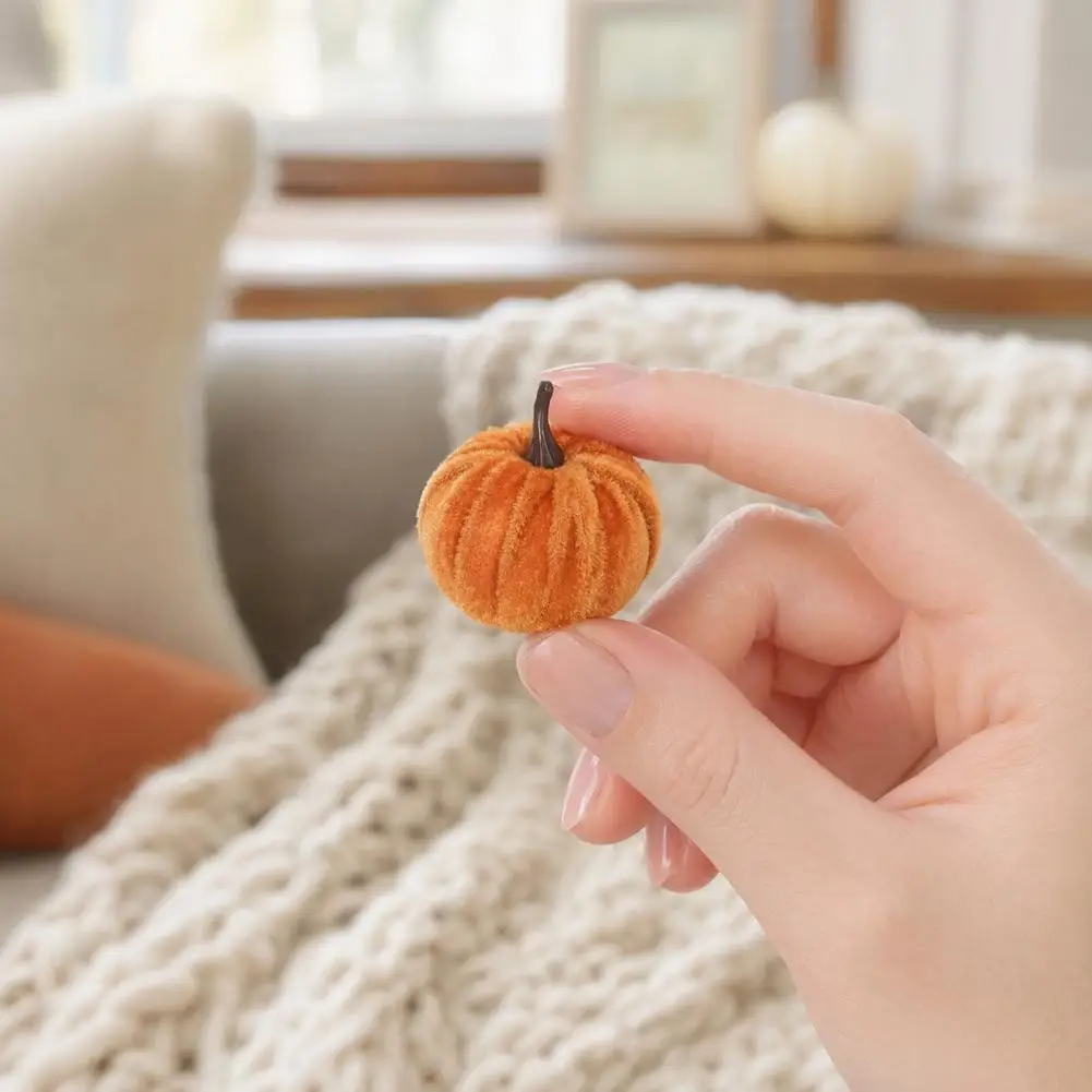 Decorative Pumpkins for Home 20 Pcs Velvet Pumpkin Ornaments Multi-color Fall Harvest Decorations Farmhouse for Thanksgiving