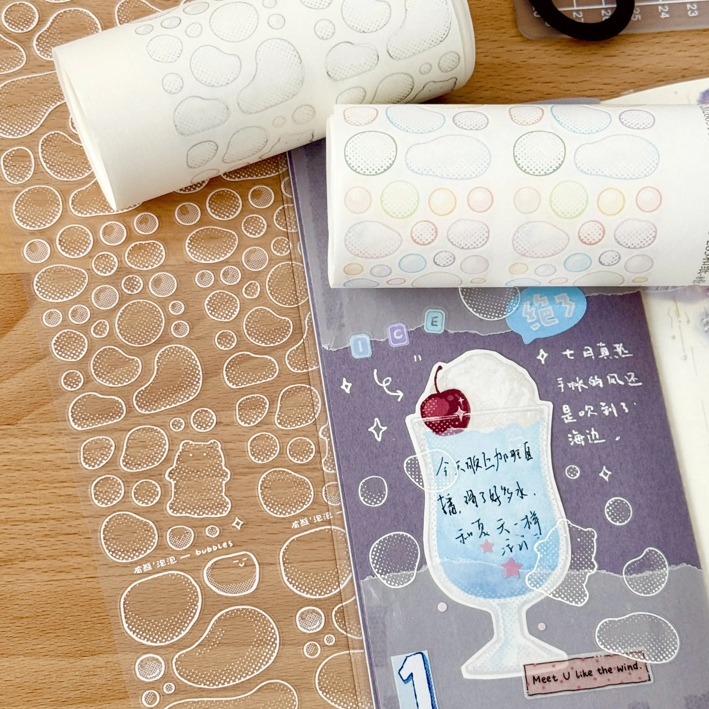 EverEin Studio Vintage Bubbles Twinkle Stars Washi Tape DIY Card Making Scrapbooking Plan Decorative Sticker