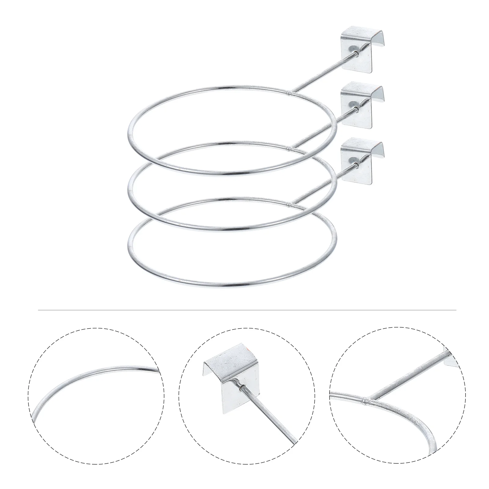 

3Pcs Mounted Basketball Holder Heavy-Duty Iron Construction for Long-Term Use Suitable Supermarket Mall Display