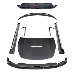 Carbon Fiber Body Kit Front Rear Lip for Tesla Model Y modified Side Skirt Tail Wing Engine Hood Strip Auto Accessories