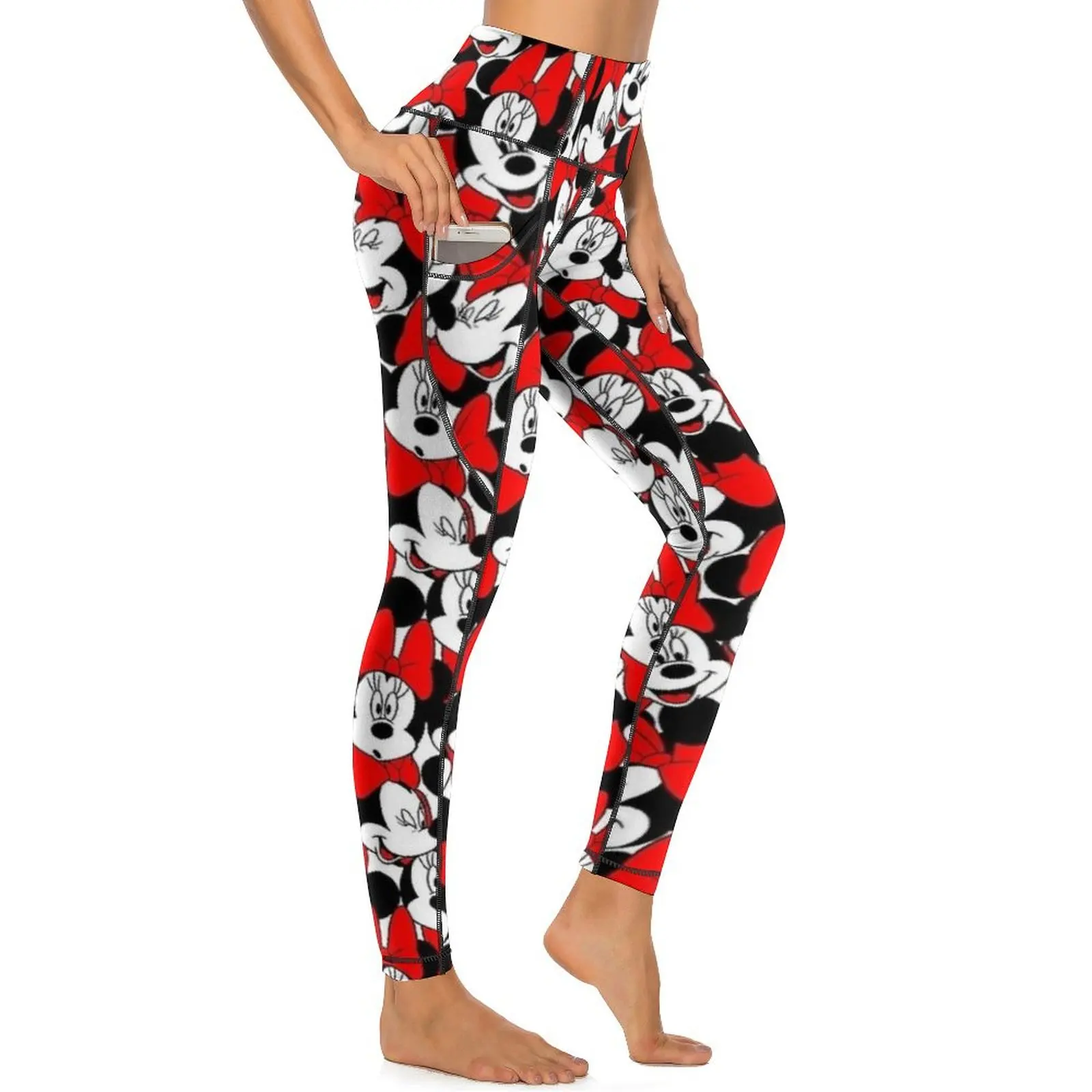 Molte volti di Minnie Mouse Leggings Pantaloni da yoga push up sexy Leggins elastici casual Collant sportivi da corsa con grafica da donna