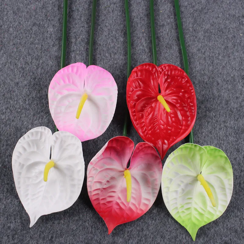 Simulation EVApe Anthurium Blume Hand Blume Flamme Home Dekoration Fotografie Requisiten Dekor Mariage