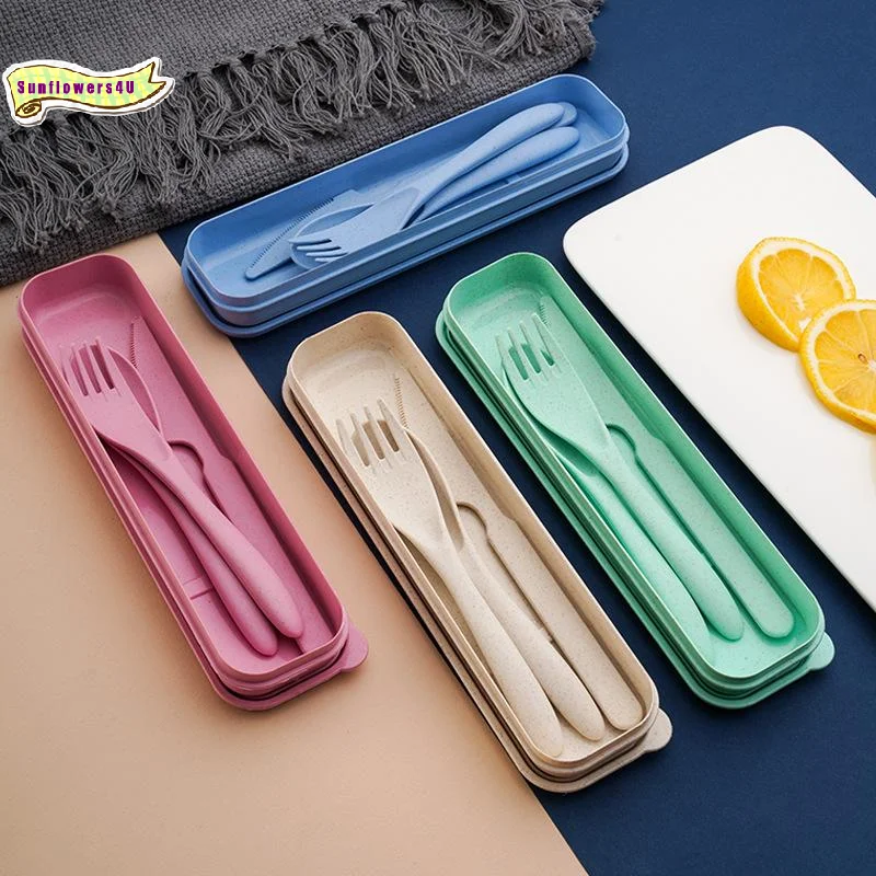 Camp Utensil Set - Herbruikbaar bestekset van tarwehalm vervangt wegwerpbestek