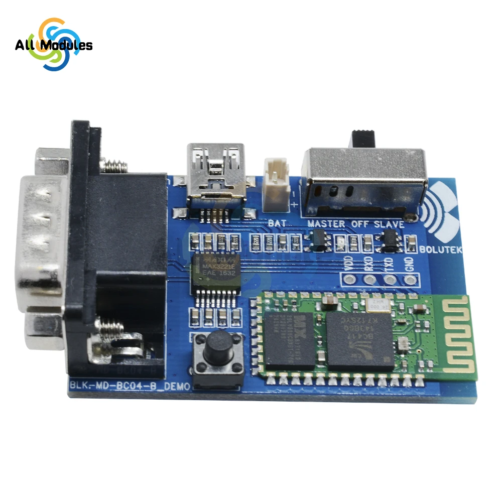 RS232 Bluetooth Serial Adapter Board Master Slave 2 Modes 5V Mini USB Bluetooth Serial Port Profile Communication Module