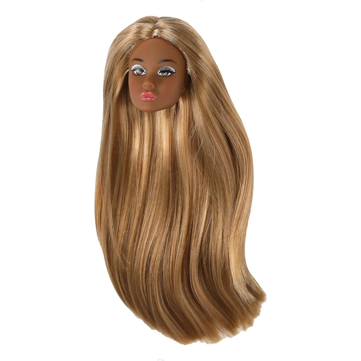 دمية رئيس الملحقات 30 سنتيمتر 1/6 عارضة أزياء دمية لا ماكياج رئيس الملونة الشعر الأبيض/الأسود الجلد مع المكياج رئيس فتاة اللباس لعبة