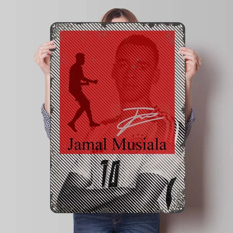 Jamal Musiala Football Sports Metal Posters Vintage Home Decor Items Custom Metal Tin Signs for Wall Art Decoration Retro Room