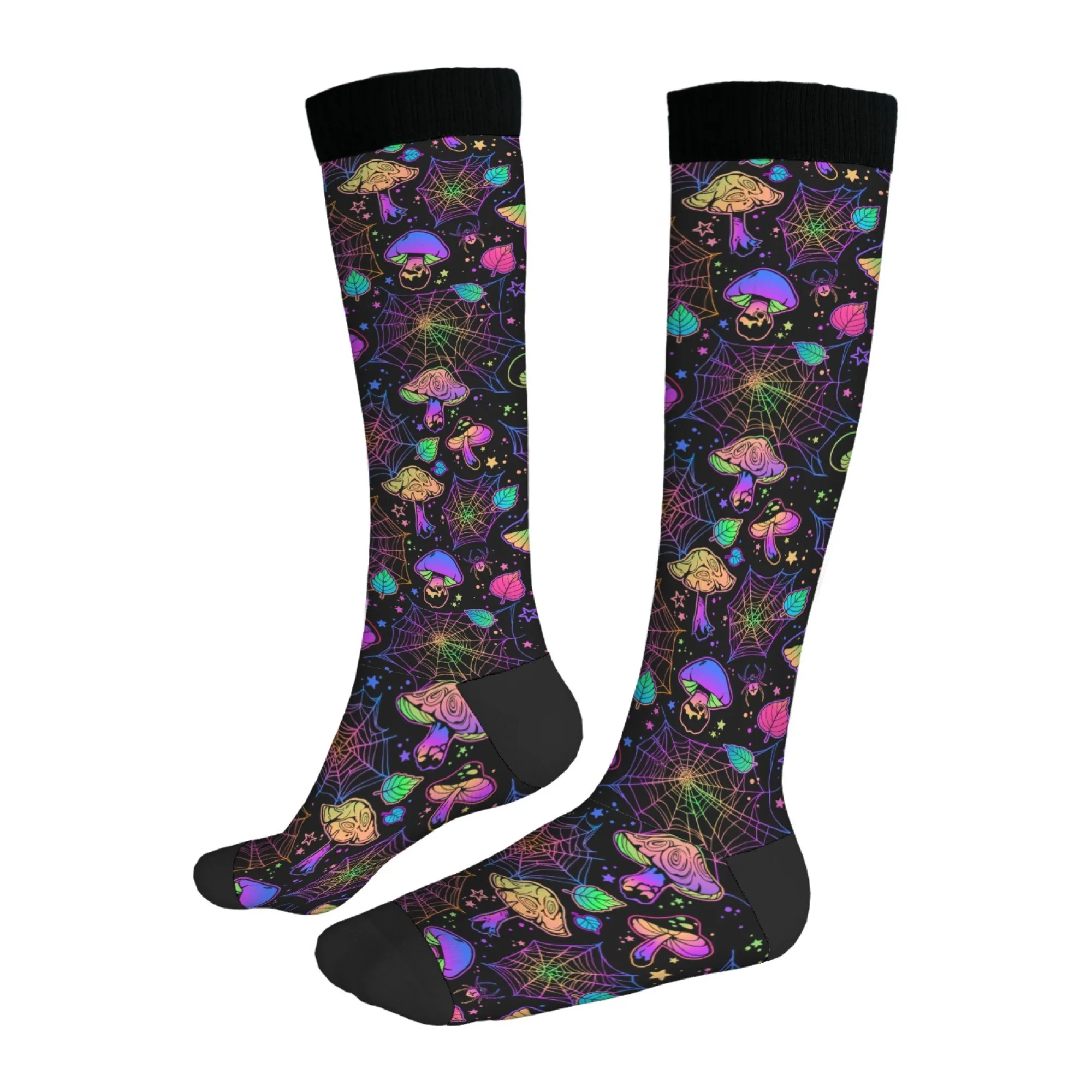 

Novelty Funny Stockings Gift Magic Forest Spider Mushroom Happy Men's Socks Hip-Hop Style Soft Non-slip Breathable Women's Socks