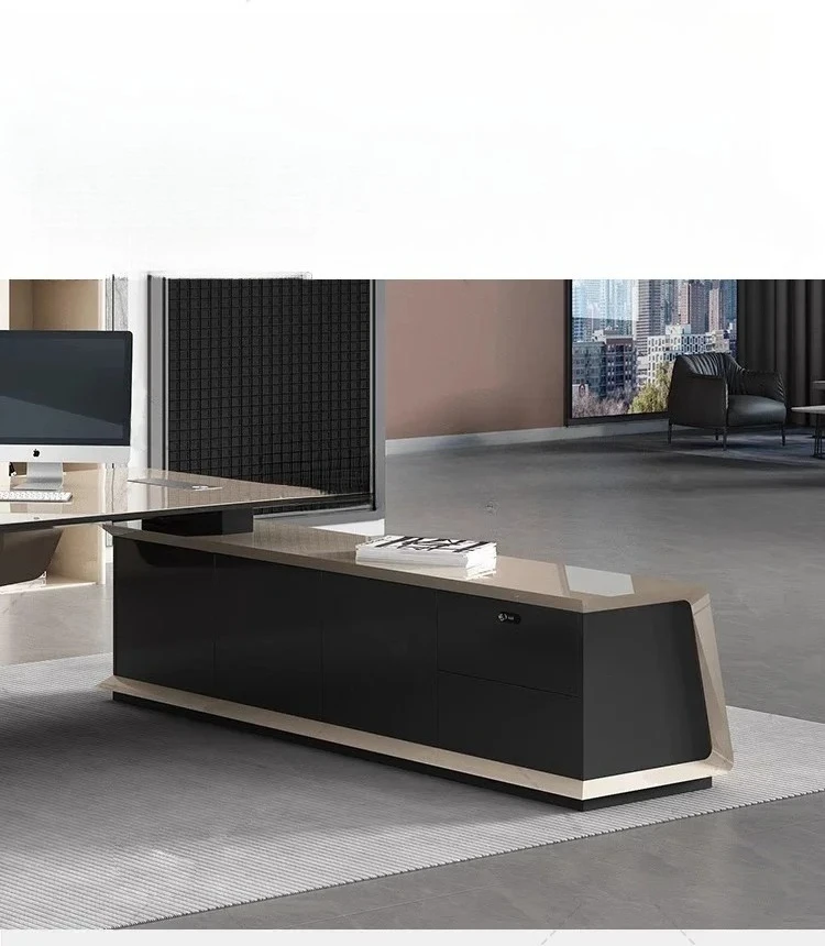 

Italian light luxury boss desk, president's office desk and chairs, modern and simple, supervisor's desk