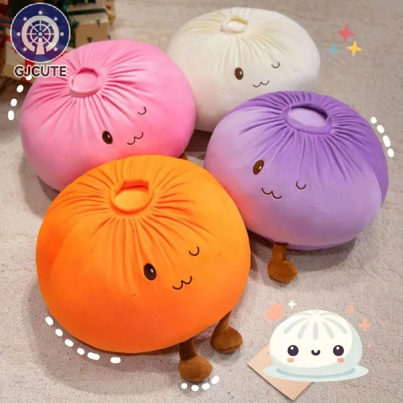 Super Soft Plush Material Steamed Bun Plush Pillow PP Cotton Filled Fluffy Comfortable Dumpling Plush Toy Stress Relief