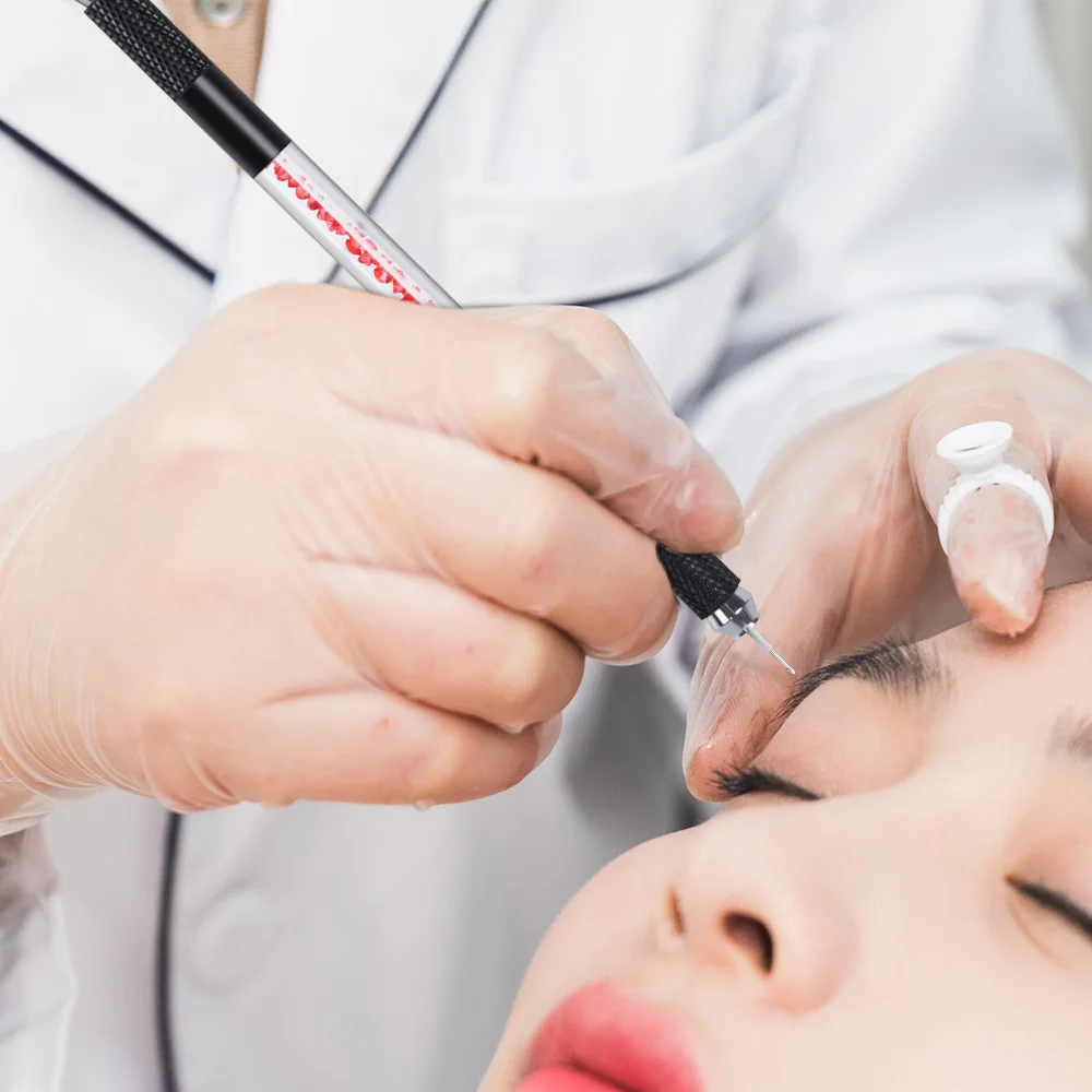 Bolígrafo de diamantes de imitación de doble cabeza, negro mate de Microblading, bolígrafo de diamantes de imitación, nuevo bolígrafo punteado de doble punta, arte de uñas de diamantes de imitación