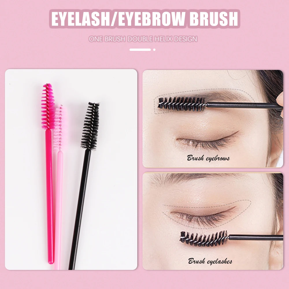 100Pcs Eyelash Brushes Disposable Eyelash Extension Brush Eyebrow Brush Makeup Tool For Mascara Wands Applicator Spoolers Tools