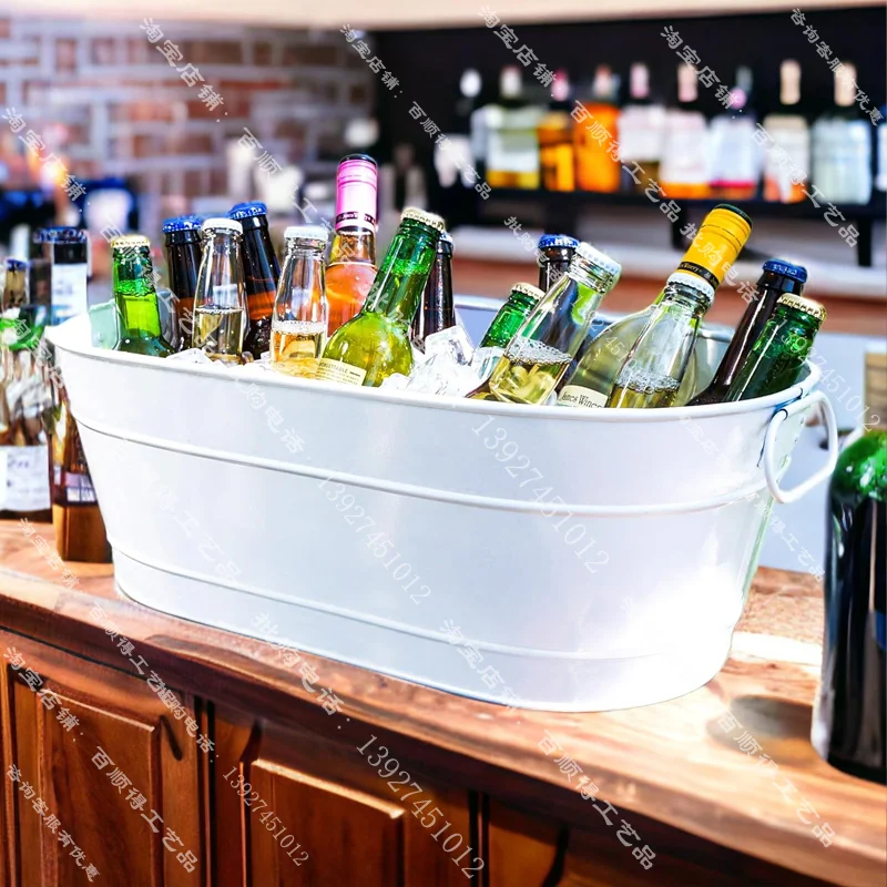 

Белая раковина для ведра для пива, барная стойка большой емкости с кубиками, европейская стойка для ведра для шампанского