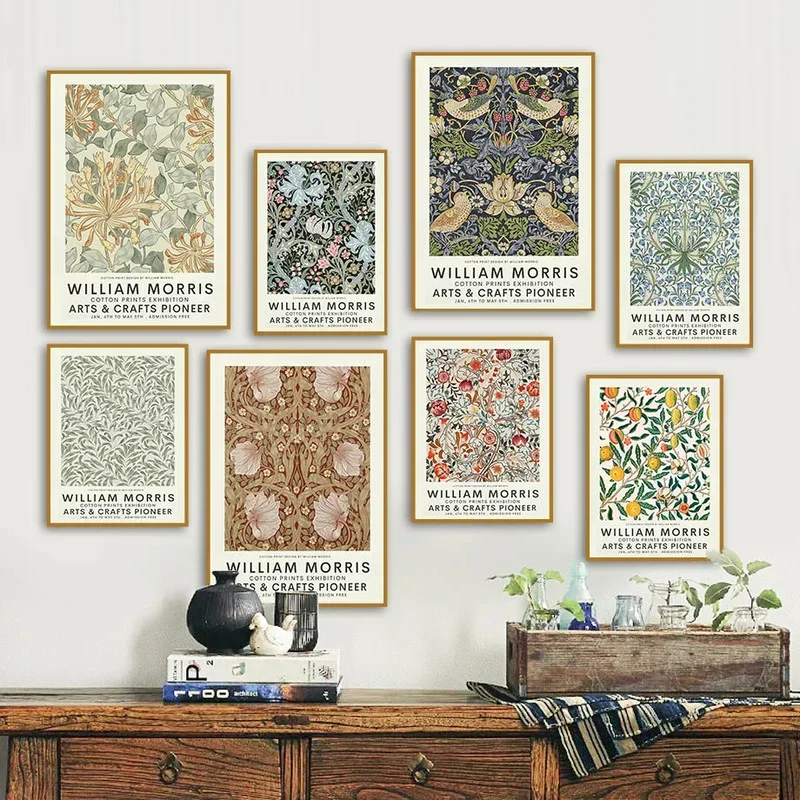 Vintage Leaf Flower William Morris Museum Wall Art Minimalist Print Canvas Painting Posters for Living Room Modern Home Decor