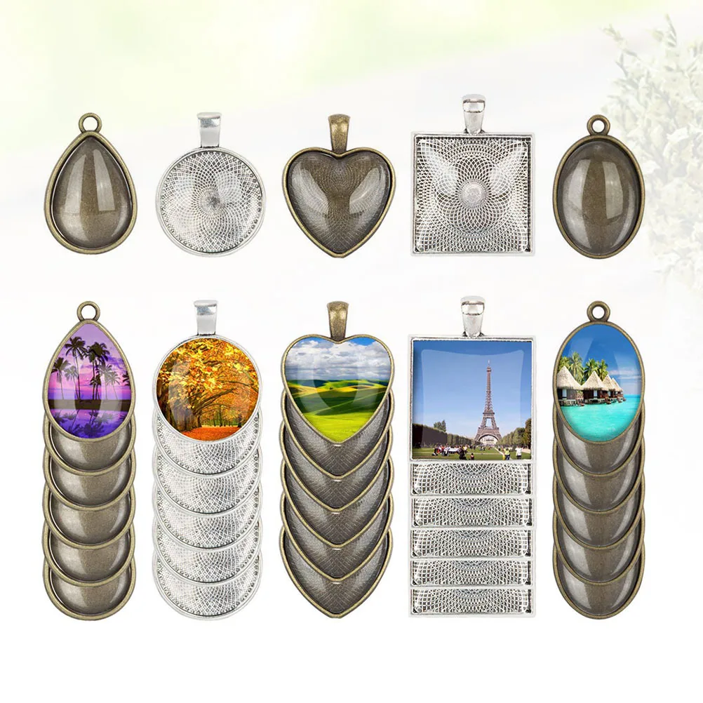

60Pcs Resin Cabochon Craft Supplies Metal DIY Charms for Jewelry Making Pendant Bracelet Necklace Keychain Accessories