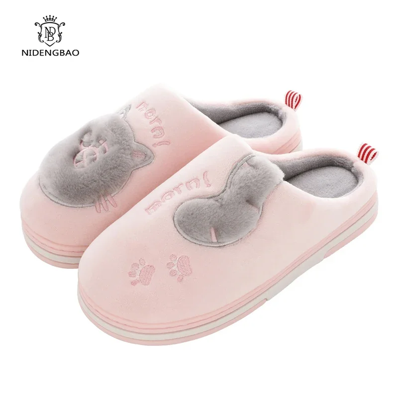 Women Slippers New Fashion Warm Cotton Slippers Thick Soles Women And Men Couples Home Soft Light Shoes Antiskid Slides Footwear