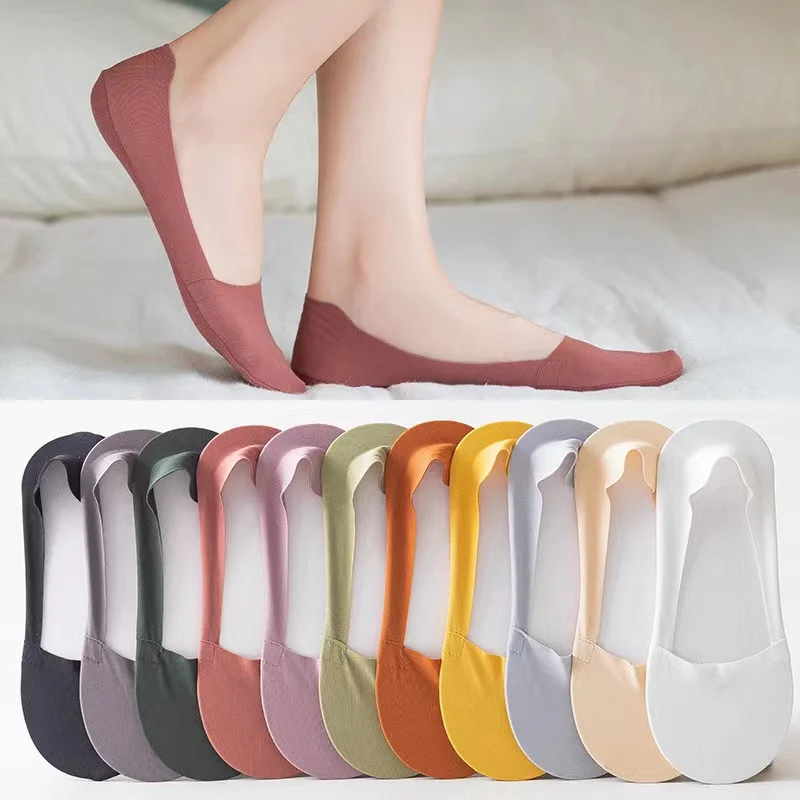 3 Pairs Women Socks High Quality Matching Casual Socks Summer Thin Cotton Bottom Non-slip Invisible Low Short Socks Breathable