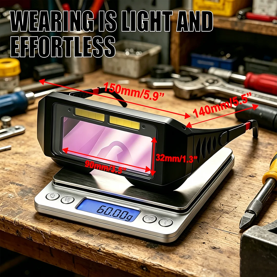 Solar Powered Auto Darkening Welding Goggles LCD Welder Glasses With Headband Eye Protection TIG MIG MMA Plasma Welder Glasses image 3