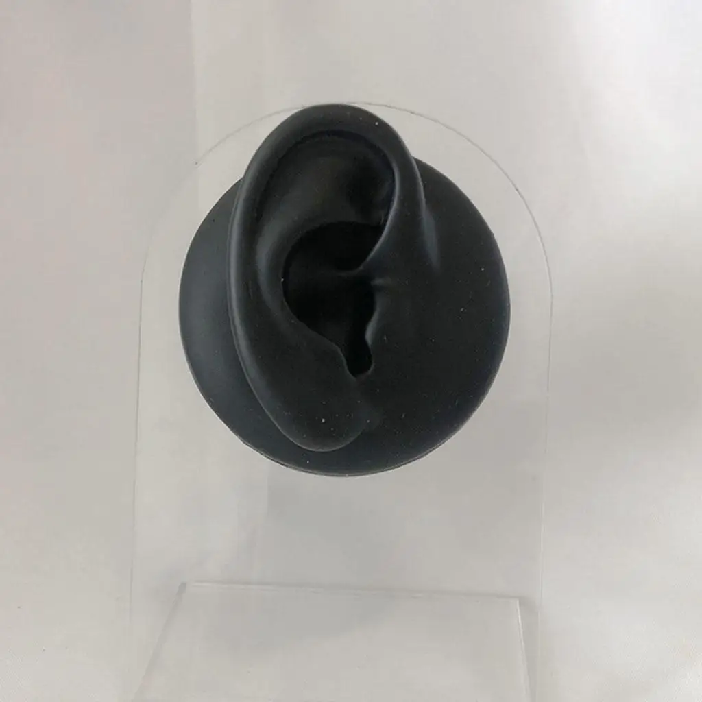 نموذج ثقب الأذن من السيليكون الأسود المرن لعرض الأذن لترصيع الأذن وتدليك ASMR ودعم النوم #3