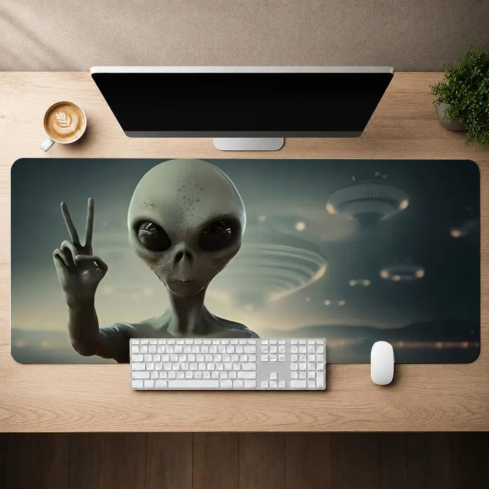 U-UFO Encounter Mouse Pad Mouse Pad Anti-Slip Rubber Base Extended Desk Mat For Gamers Office Computer Accessories