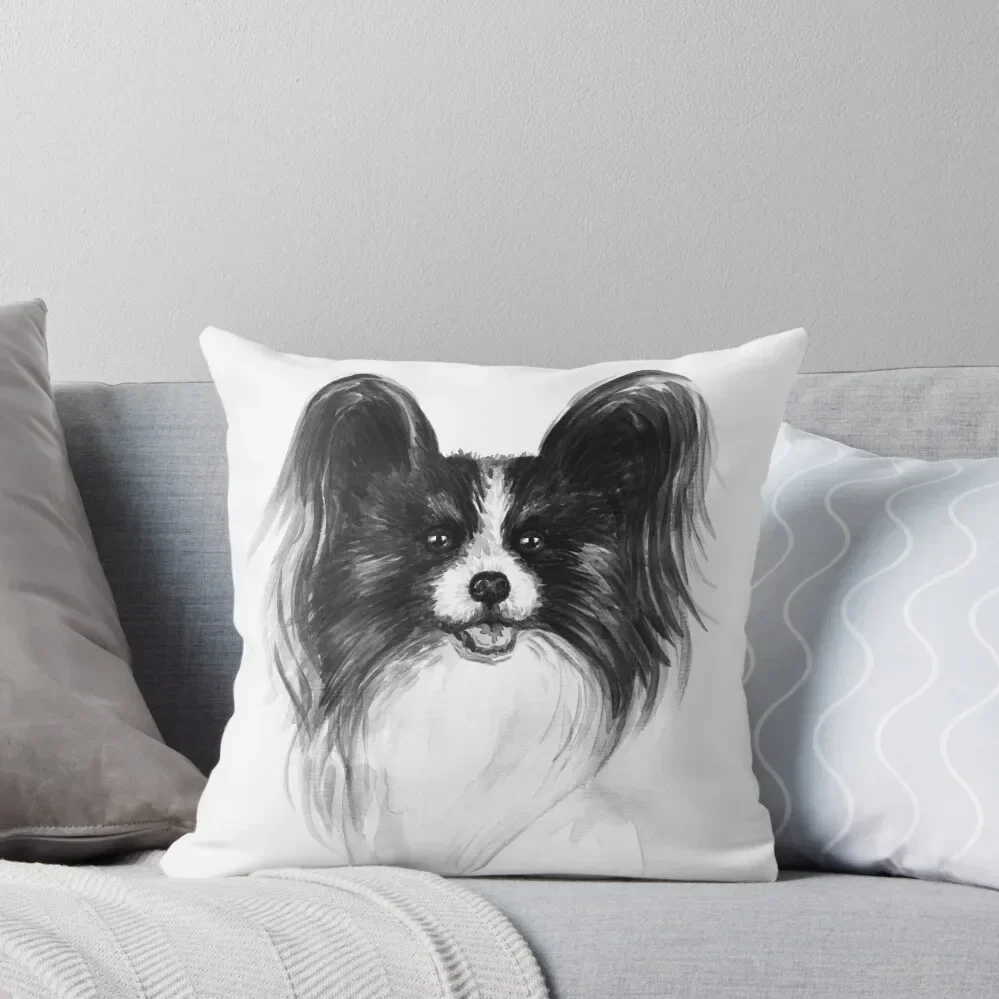 

The dog Papillon portrait Throw Pillow Custom Cushion Photo ornamental pillows for living room Pillow