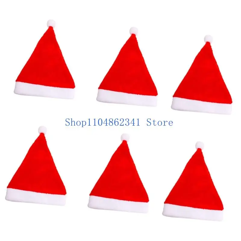5asd Soft Plush Santa Hats Classical Design Christmas Cap For Adult Kids Indoor Outdoor Holiday Party Gathering Headpiece