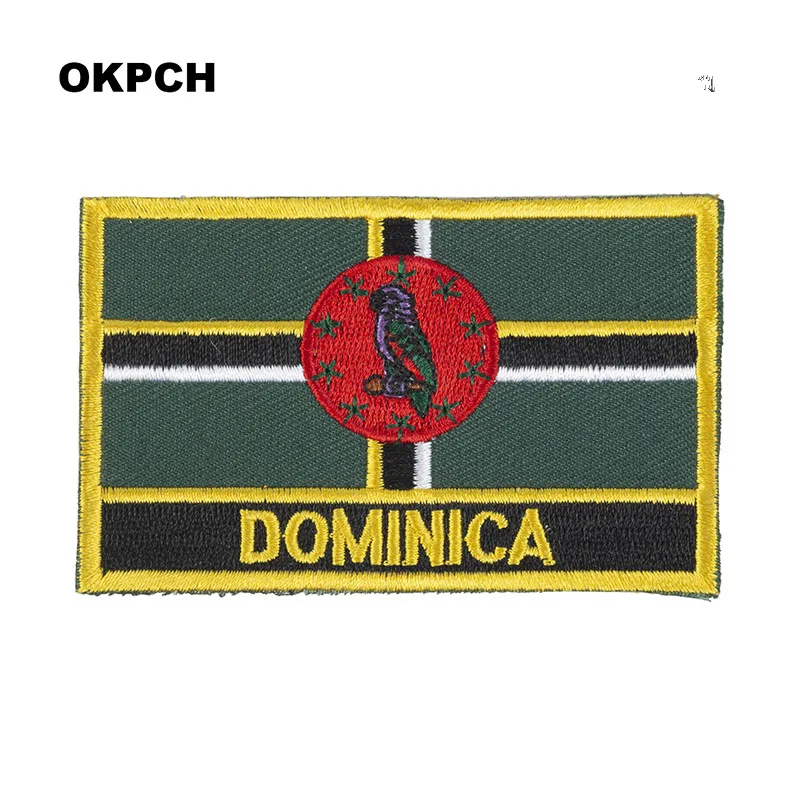 Dominica Flag Embroidery Patches Iron on Saw on Transfer patches Sewing Applications for Clothes in Home&Garden