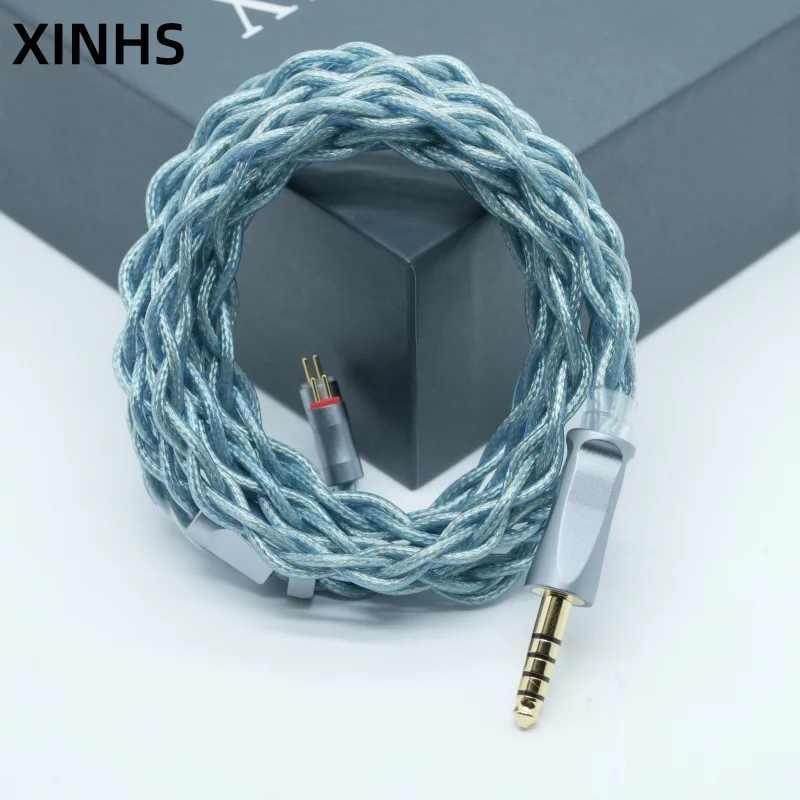 XINHS B18 Glacier HiFi IEM Upgrade Cable, Silver-plated Gold-Copper Alloy, MMCX/0.78 2Pin, 3.5/4.4mm Plug