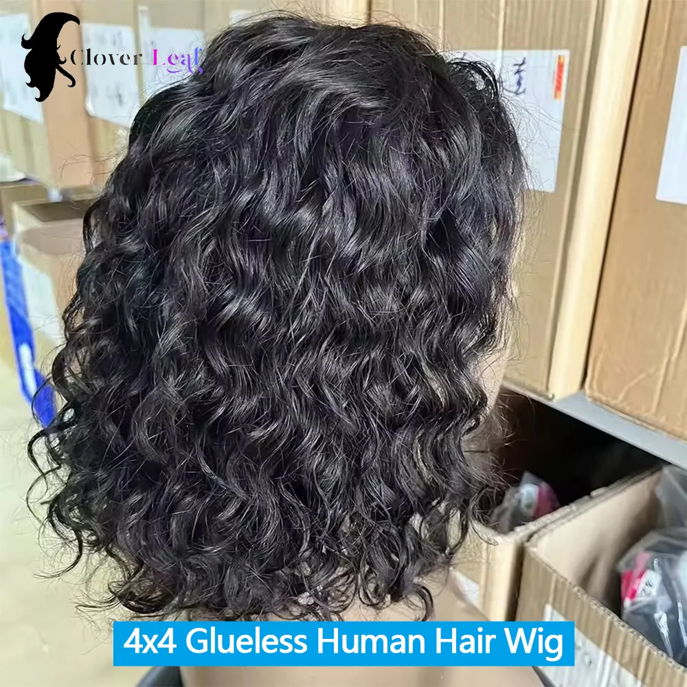 

Kinky Curly Wigs Human Hair Glueless 4x4 Water Wave Human Hair Wig Brazilian Pre-Cut Glueless Wigs Human Hair Wear To Go Cheep