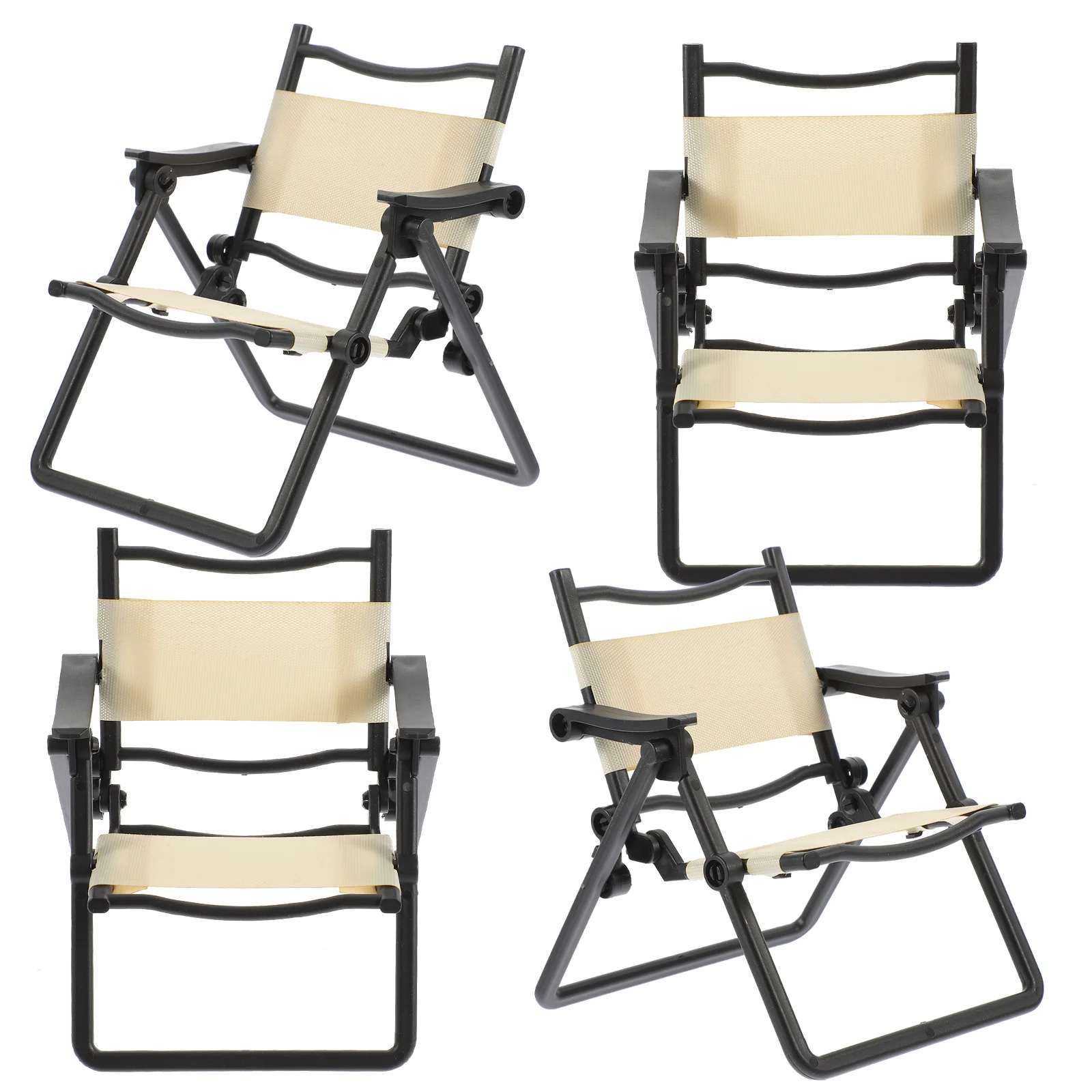 

4 Pcs Mobile Phone Holder Mini Folding Chair Cell Stand Decor Cradle House Model