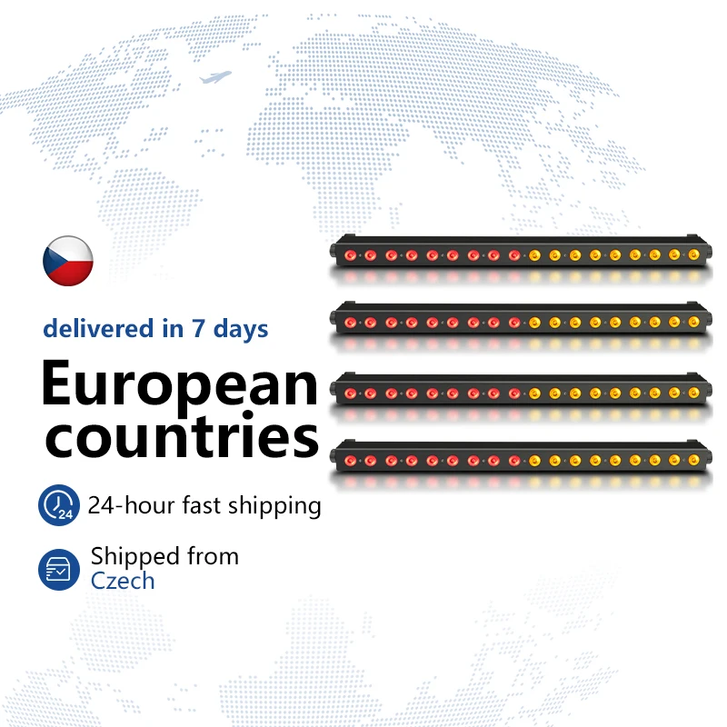 4 pièces/RGBWA UV 6in1 LED 18x12w rondelle murale couleur bande lumineuse DMX512 pixel contrôle DJ performance applique murale lumière de scène