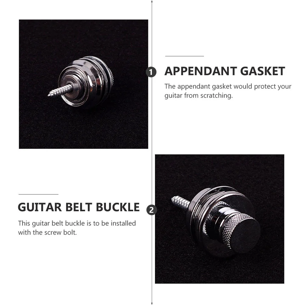 

1 set Guitar Strap Button Lock Electric Acoustic Bass Guitar Belt Buckle Fixator Solid Alloy Wear Resistant Scratch Proof