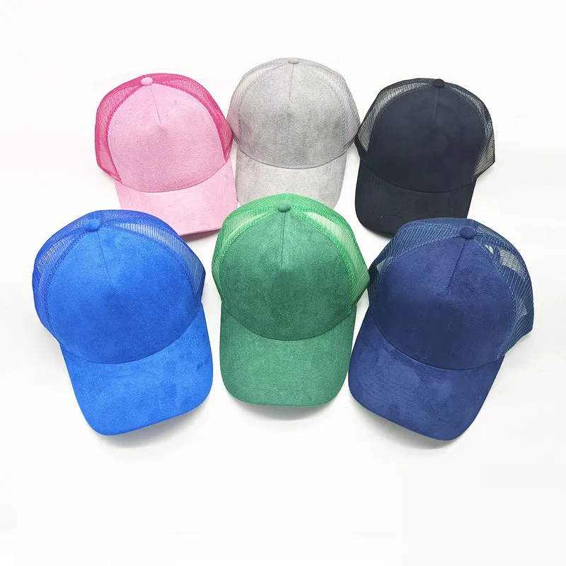 Suede leather trucker caps for men New design Women casual Mesh sports Baseball cap fishing gorras Unisex Snapback hats